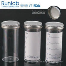 FDA Registered and Ce Approved 150ml Sample Containers with Metal Cap